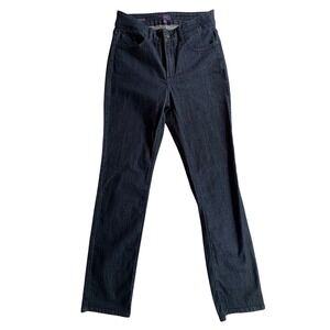 NYDJ Marilyn Straight Leg Jeans Womens 4 Dark Wash Denim Lift Tuck Technology